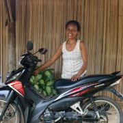 Francisca Magdalena Pinto with a new motorbike. (Francisca Magdalena Pinto)